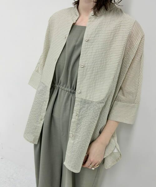 ＊＊KBF / ケービーエフ シャツ・ブラウス | ブザムストライプBIGシャツ（GREIGE）