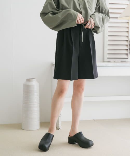 ＊＊KBF / ケービーエフ ショート・ハーフ・半端丈パンツ | ダブルタックショートパンツ（BLACK）