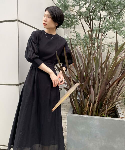 セール】 BACKオープンボリュームスリーブワンピース （ワンピース