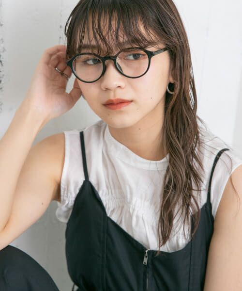 **KBF / ケービーエフ サングラス・メガネ | ボストンフレームサングラス(BLK×CLEAR)