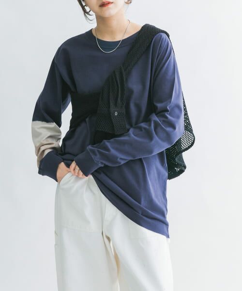 ＊＊KBF / ケービーエフ Tシャツ | ティアードdyeロンTEE（NAVY）