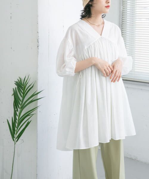 ＊＊KBF / ケービーエフ ワンピース | ボリュームギャザーミニワンピース（WHITE）