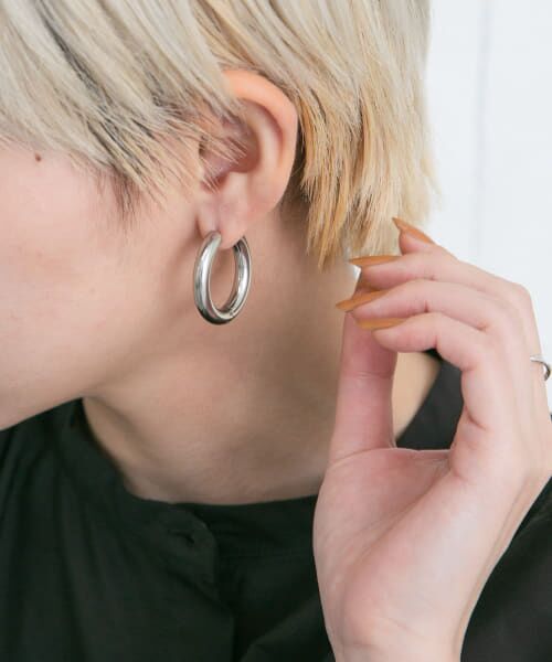 ＊＊KBF / ケービーエフ ピアス・イヤリング | ラウンドフープピアス30mm（SILVER）