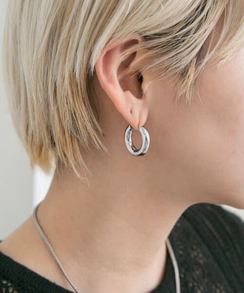 ＊＊KBF / ケービーエフ ピアス・イヤリング | ラウンドフープピアス22mm（SILVER）