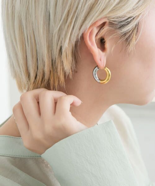 ＊＊KBF / ケービーエフ ピアス・イヤリング | ラウンドフープピアス22mm（BICOLOR）