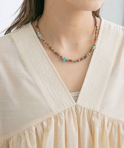 ＊＊KBF / ケービーエフ ネックレス・ペンダント・チョーカー | ターコイズウッドネックレス（BROWN）