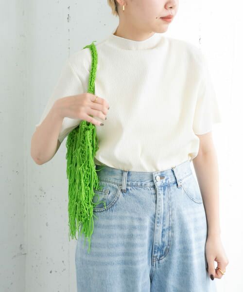 ＊＊KBF / ケービーエフ Tシャツ | プリーツハイネックトップス（OFF）