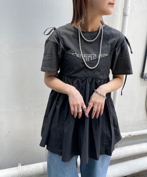 ＊＊KBF / ケービーエフ その他トップス | ボリュームギャザービスチェ（BLACK）