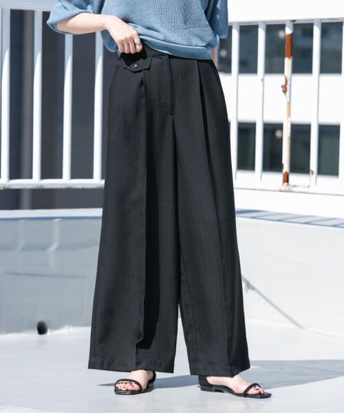 ＊＊KBF / ケービーエフ その他パンツ | フラップWIDEストレートパンツ（BLACK）