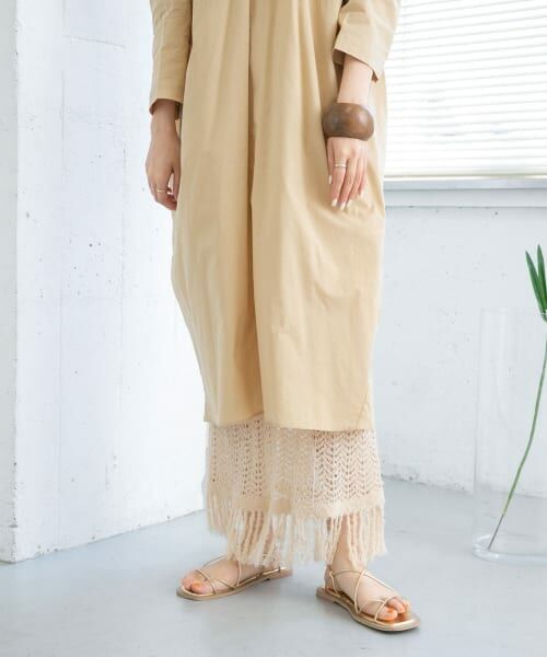 ＊＊KBF / ケービーエフ スカート | フリンジ透かし編みニットスカート（BEIGE）