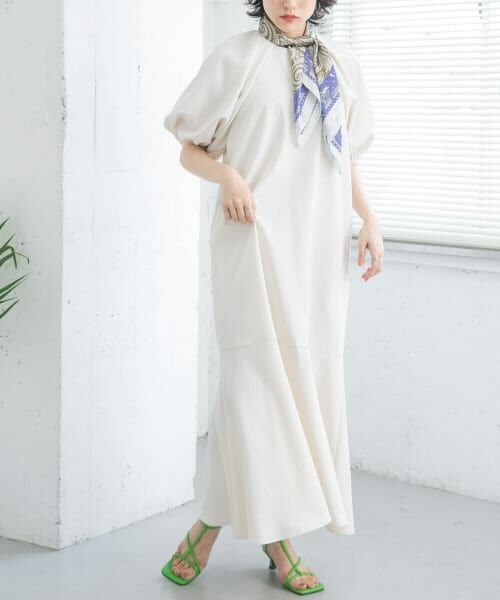 キナコ様 バルーンスリーブワンピース バルーンスリーブジャガードコクーンワンピース