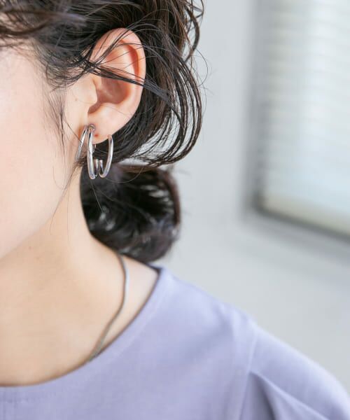 ＊＊KBF / ケービーエフ ピアス・イヤリング | ユニークフープイヤリング（SILVER）
