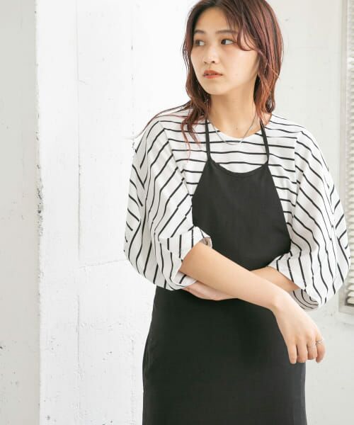 ＊＊KBF / ケービーエフ Tシャツ | 立体スリーブカットソー（WHT×BLK）