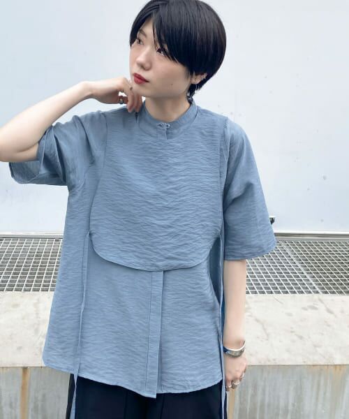 ＊＊KBF / ケービーエフ シャツ・ブラウス | ベストレイヤードシャツ（BLUE）