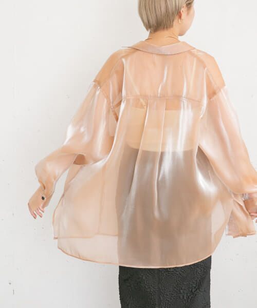 ＊＊KBF / ケービーエフ シャツ・ブラウス | ドロストデザインシアーシャツ（BEIGE）