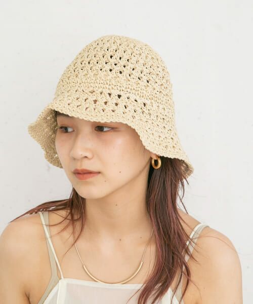 ＊＊KBF / ケービーエフ ハット | 透かし編みバケットHAT（NATURAL）