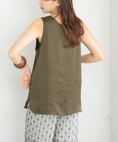 ＊＊KBF / ケービーエフ タンクトップ | ヴィンテージサテンタンクトップ（D.KHAKI）