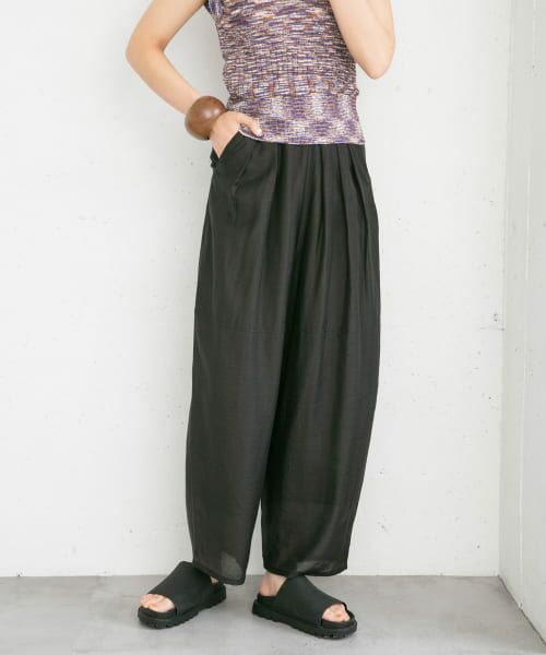 ＊＊KBF / ケービーエフ その他パンツ | ボリュームシアーコクーンパンツ（BLACK）