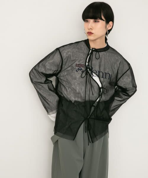 ＊＊KBF / ケービーエフ Tシャツ | チュールリボントップス（BLACK）