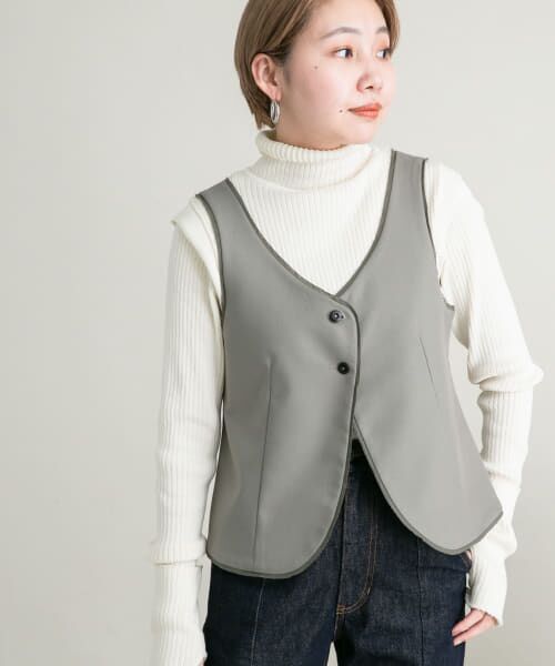 ＊＊KBF / ケービーエフ ベスト | カットオフデザインベスト（ASH KAHKI）