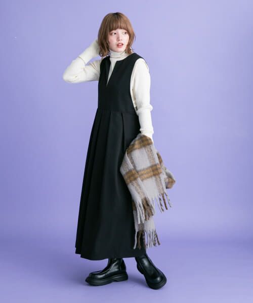 新品　Rene ルネ　プリーツ　ジャンパースカート　ワンピース　スカート　34 楽天市場】Vネックフレアジャンスカ ☆ ジャンパースカート