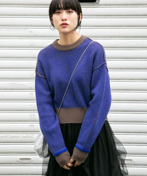 セール】 バイカラーリバーシブルニット （ニット・セーター