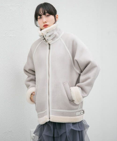 KBF リバーシブルフェイクムートンボンバージャケット KBF - KBF/リバーシブルフェイクムートンボンバージャケットの
