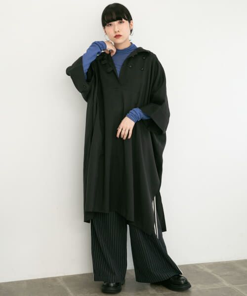 ＊＊KBF / ケービーエフ ワンピース | デザインポンチョワンピース（BLACK）