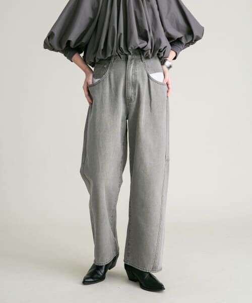 ＊＊KBF / ケービーエフ デニムパンツ | オーバーポケットデザインデニム（GRAY）