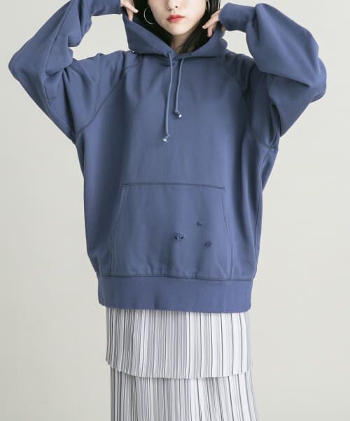 ＊＊KBF / ケービーエフ パーカー | ダメージBIGフーディー（NAVY）