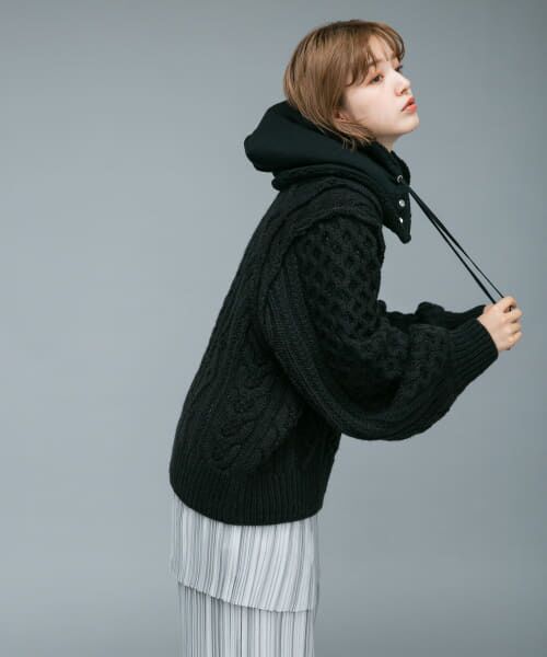 セール】 ボリュームスリーブケーブルニット （ニット・セーター