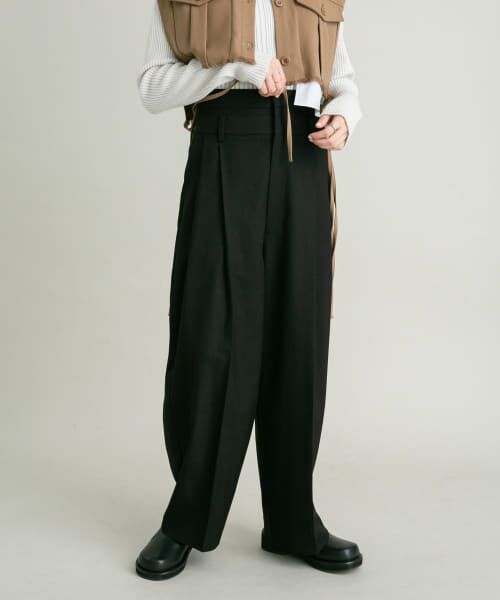 ＊＊KBF / ケービーエフ その他パンツ | レイヤードデザインスラックスパンツ（BLACK）