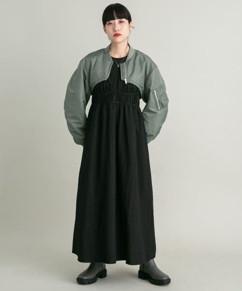 ＊＊KBF / ケービーエフ ワンピース | バストデザインギャザーワンピース（BLACK）