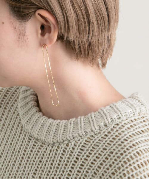 セール】 ロングオーバルチェーンピアス （ピアス・イヤリング