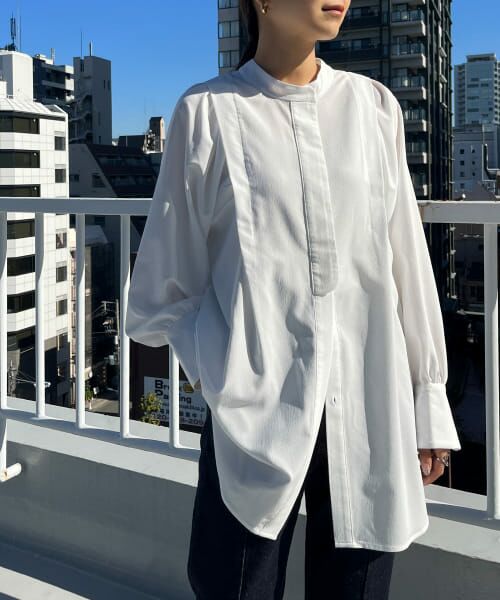 ＊＊KBF / ケービーエフ シャツ・ブラウス | ハイネックボリュームスリーブチュニック（OFF）