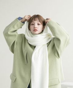 フード付きニットストール