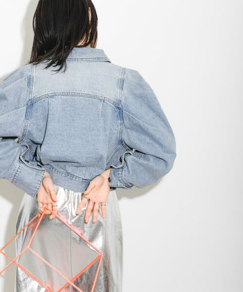 D&G デニムジャケット ダークブルー KURO/クロ】POWER SHOULDER DENIM JK / タックショルダー デニム