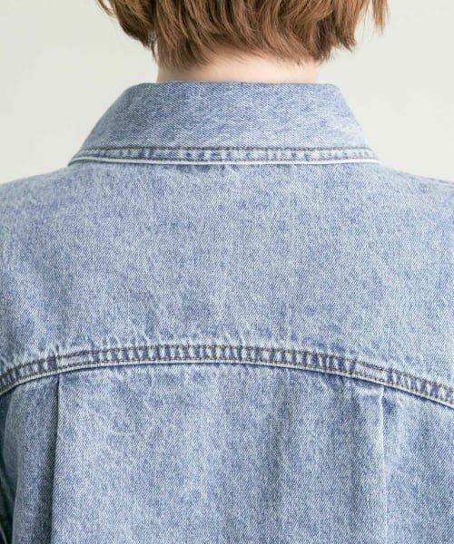 ELENDEEK ワイドスリーブデニムジャケット ブルー クロップドジャケット ELENDEEK（エレンディーク）の「ワイドスリーブデニムジャケット