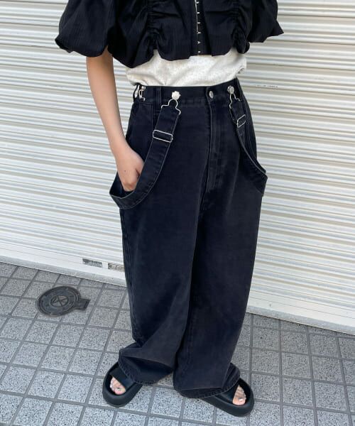 ＊＊KBF / ケービーエフ サロペット・オールインワン | 2WAYデニムサロペット（BLACK）