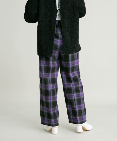 ＊＊KBF / ケービーエフ その他パンツ | オンブレチェックWIDEパンツ（BLACK×PPL）