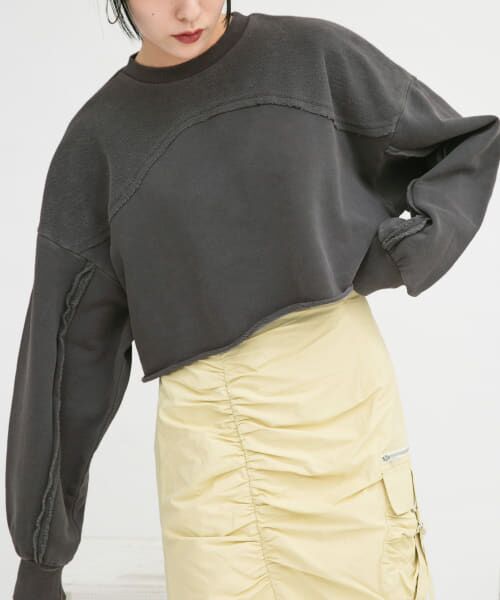 ＊＊KBF / ケービーエフ スウェット | ショートリメイクスウェット（CHARCOAL）