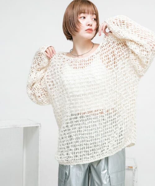 DANIELA GREGIS リネンプルオーバーニット ベージュ F DANIELA GREGIS リネンプルオーバーニット ベージュ F