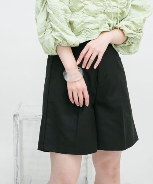 ＊＊KBF / ケービーエフ ショート・ハーフ・半端丈パンツ | デザインポケットタックショートパンツ（BLACK）