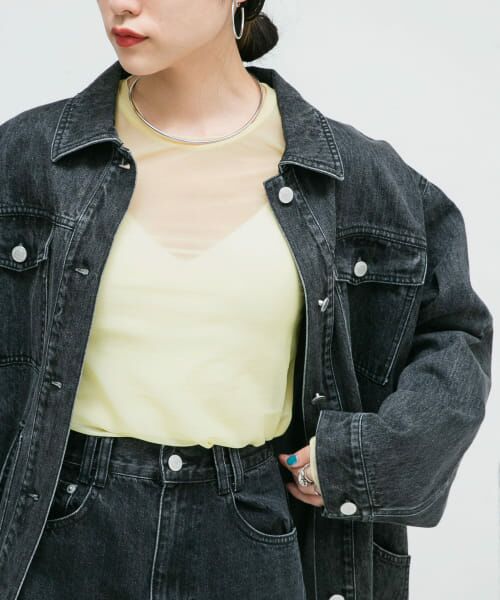 ＊＊KBF / ケービーエフ Tシャツ | ロングスリーブシアーカットソー（YELLOW）