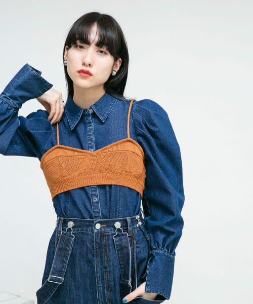 ＊＊KBF / ケービーエフ その他トップス | ニットブラビスチェ（BROWN）