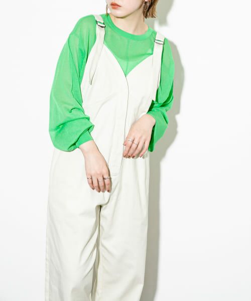 ＊＊KBF / ケービーエフ サロペット・オールインワン | BACKベルトVネックサロペット（IVORY）