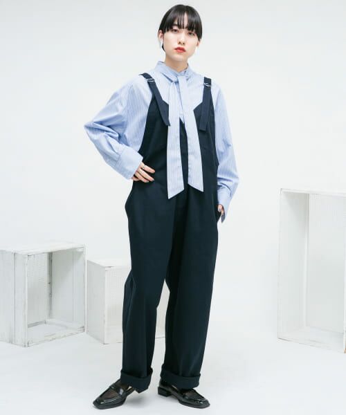 ＊＊KBF / ケービーエフ サロペット・オールインワン | BACKベルトVネックサロペット（NAVY）