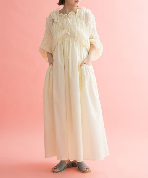 ＊＊KBF / ケービーエフ ワンピース | ギャザーポケットキャミワンピース（CREAM）