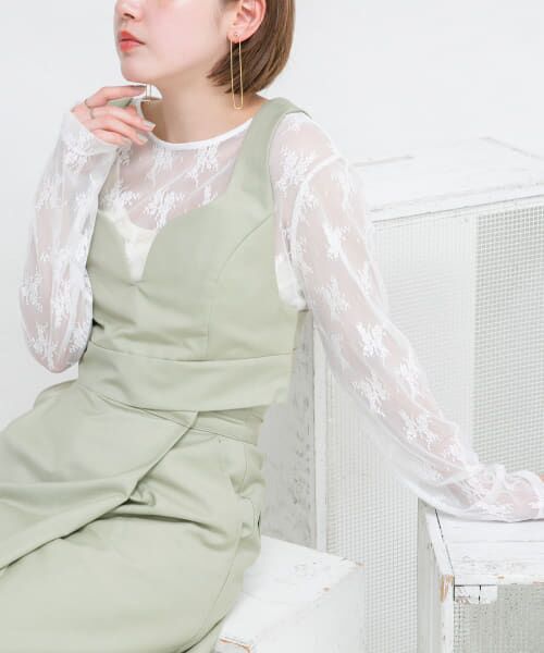 ＊＊KBF / ケービーエフ Tシャツ | レースシアートップス（WHITE）