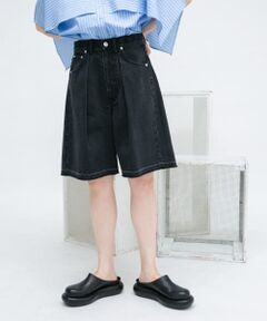 タックショートデニム